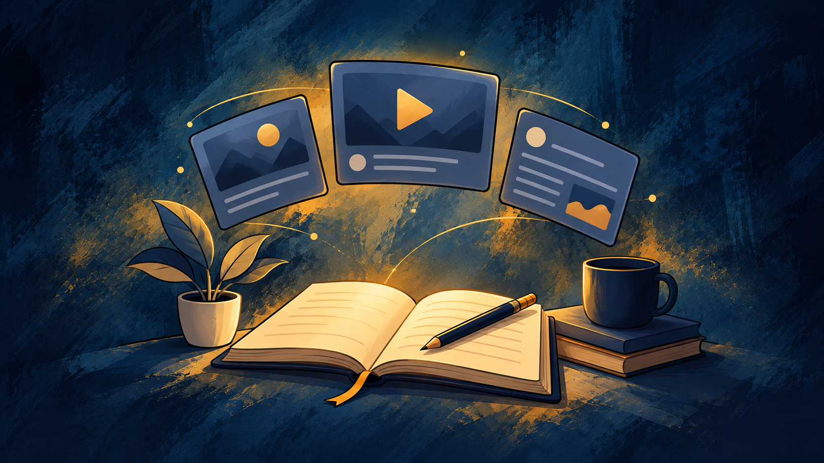 Illustration representing startup content strategy